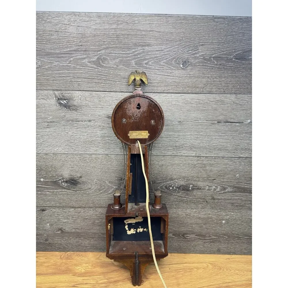Vintage 1930’s Warren Telechron Ashland Mass USA Electric Banjo Clock w/ Eagle